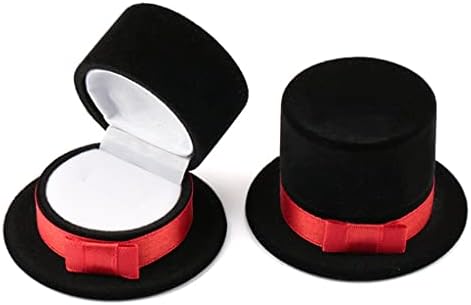 WODMB Червен Черен цилиндър Ковчег за бижута Кадифе кутия за годежни пръстени, Огърлица Кутия за показване Подарък Контейнер Калъф за опаковане на бижута (Цвят: E, размер: 1)