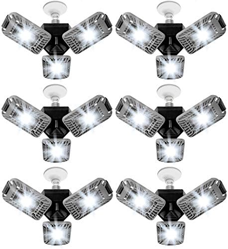 Bell + Howell TRIBURST Луксозен комплект от 6 led осветителни тела за гараж Высокоинтенсивное осветление със 144 светодиодни лампи Деформируемое Гаражно Осветление Многопосочен Трехпанельный led лампа за магазин Тавана
