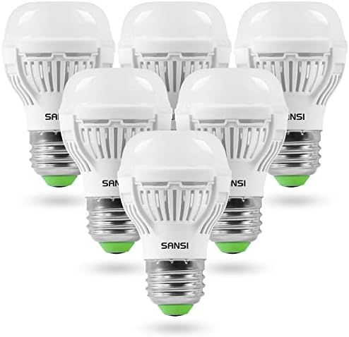 Led лампи SANSI капацитет от 60 Вата в еквивалент на живот на 22 години, 6 Опаковки електрически крушки с мощност 900 Лумена с керамични технология, дневна светлина 5000 До без регулиране на яркостта, E26, A15, ефективна