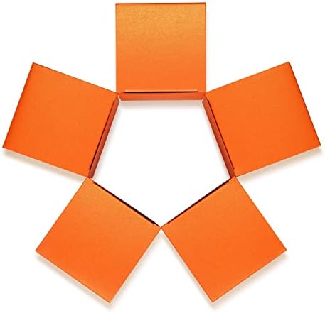 Ежедневни 12шт подаръчни кутии за предложения от лъскава перламутровой хартия с капак 3x3x3 (оранжеви)
