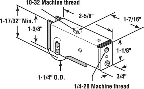 Сачмен възел плъзгащи врати Prime-Line Products D 1834 с найлонови шарикоподшипником с диаметър 1-1/4 инча