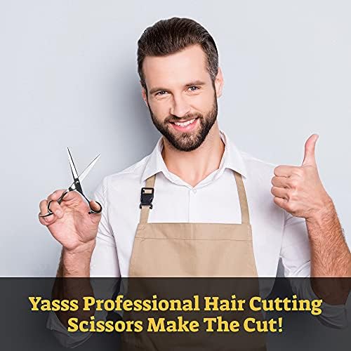 Професионални ножици за подстригване на коса Yasss - 6,5 инча - Остри ножици за домашно ползване - Ножици за коса с ножове от неръждаема стомана, ръчно изработени - Леки фризьорски ножици с защитен калъф