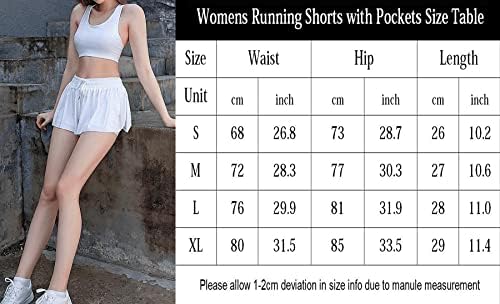 REIOASUD 2 в 1 Струящиеся къси панталони за жени Струящиеся Спортни Шорти Струящиеся Шорти за бягане за Жени с джоб