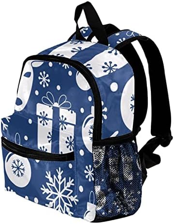 Раница за лаптоп VBFOFBV, Елегантен Раница за Пътуване, Ежедневни Ежедневни Чанти за рамо за Мъже и Жени, Подарък за Коледа под формата на Лосове във формата на Снежинки, Синьо
