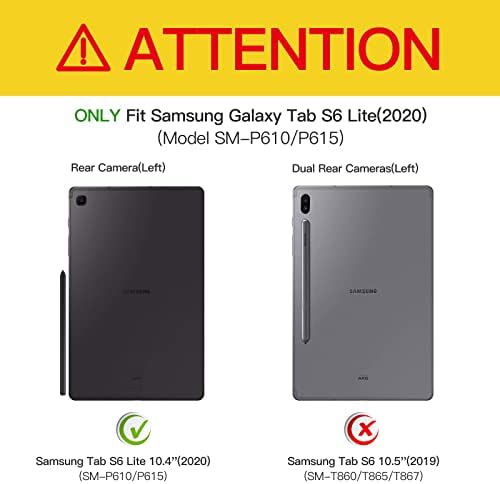 Калъф-клавиатура за Samsung Galaxy Tab S6 Lite 10,4 2020 (модел: SM-P610/SM-P615), мека делото от TPU с възможност за многоуглового преглед с държач за моливи, автоматичен режим на сън (син)