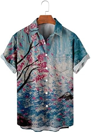 Мъжки ризи Wabtum Boho, Мъжки Плажни Ризи с Копчета, Реколта Риза За Боулинг, Хавайски Ежедневни Плажна Риза С Принтом