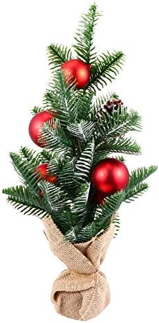 SOIMISS Мини Коледно Дърво Плот Изкуствени Коледни Елхи Борова Шишарка Бери Мини Коледно Дърво Тенис на Коледен Празник на Коледно Парти Сувенири
