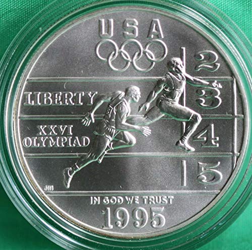 Олимпийските игри 1995 г. по лека атлетика, Сребърен долар - Красива Монета - Блестяща, Без лечение - Монетен двор на САЩ