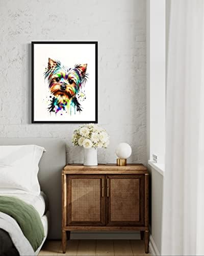 HomeArtPrint Плакат с акварельным принтом, Абстрактен стенен арт декор за спалнята, хола и банята, подаръци за любителите на кученца, кучета, артистична декорация за куче