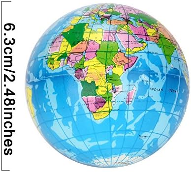 iOPQO Топката Стрес-Топката Свят на Планетата Глобус 2 ЕЛЕМЕНТА Топката Карта на Земята Играчка Неспокойни (Син, един размер)
