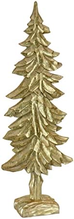 Украса за Коледната елха HGTV Home Collection, Злато, Резбовани Дървени Дизайн, Зимна колекция, 32 Инча