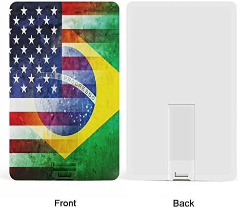 Ретро USB Флаш памет с Флага на САЩ и Бразилия, Дизайн на Кредитна карта, USB Флаш Устройство, Персонализиран Ключ Memory Stick 32G