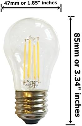 Anyray 5 крушки LED A15 (еквивалент на 40 Вата), Вентилатор на Тавана С Мека Бяла Светлина на Universal E27 / E26 Medium Base