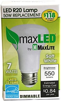 Led лампа Maxlite 7BR20DLED27/G2 с мощност 7 Вата, с регулируема яркост R20 2700K