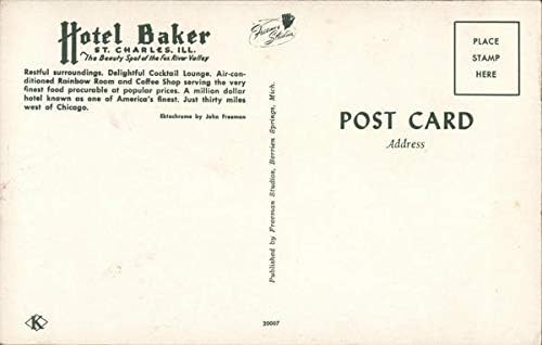 Хотел Baker St. Charles, Илинойс, ИЛИНОЙС Оригиналната реколта картичка