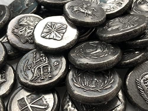 Гръцките Монети, Месинг Със Сребърно Покритие Старинни Занаяти Чуждестранни Възпоменателни Монети Неправилен Размер Вид 91