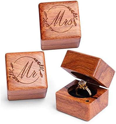 Малка кутийка за пръстени г-Н и г-жа – Дървена Кутия за ръчно изработени пръстени в деня на сватбата, Кутии за пръстени с малък Надпис за Годеж/Сделки малка кутийка за пръстени в селски стил, Кутия за съхранение на