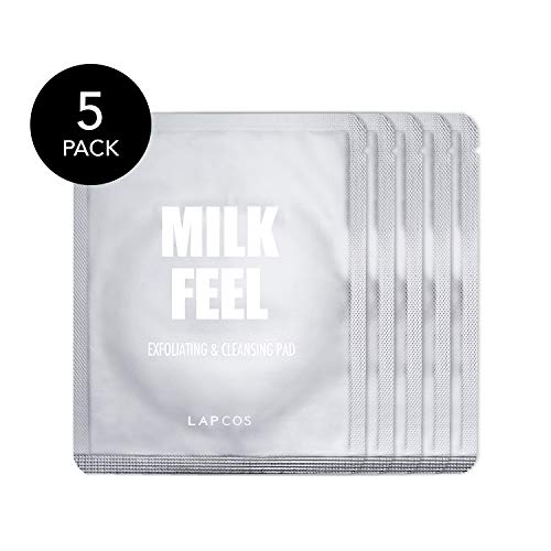 Комплект за Изправяне на ежедневни маски за лице LAPCOS + Мляко за почистване, (10 x) Почистване на уплътнението и маски-маски за лице за всеки ден, Почистващ грижа за склонна към акне или избледняване на кожата, Корейски