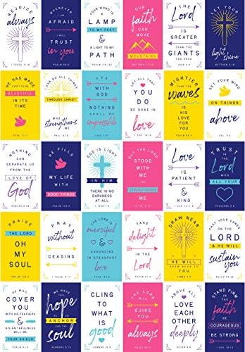 Картички със стихове от Библията - Вдъхновяващи послания от Писанията (60 уникални картички с размер 3,5 х 2 инча)