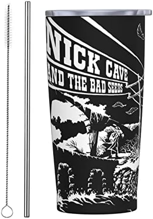 Nick Cave And The Bad Seeds Band Пътна Кафеена Чаша С Изолация От Неръждаема Стомана С Капак И Соломинками, Вакуумни Чаша С Двойни Стени, 20 грама