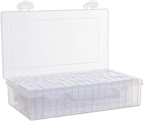 RAKUTE Storage Кутия За инструменти 64 Решетеста Украшение Малка Правоъгълна Кутия За Съхранение Маникюр Прозрачна Пластмасова Кутия Кутия за инструменти - с бутилка от 64 Кутии за Инструменти