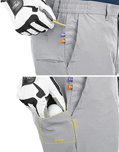 33 000 фута Мъжки къси Панталони за голф с 9 Dry Fit Stretch Golf Short UPF 50 + Леки къси Панталони за голф с Плоска предна част и джобове