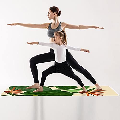 Дебела подложка за йога Siebzeh Plant Green Премиум-клас, в екологично Чист Гумена подложка за здраве и фитнес, нескользящий Мат за всички видове упражнения, йога и пилатес (72 x 24x 6 мм)