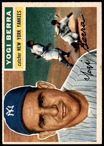 1956 Topps # 110 Грай Йога Берра Ню Йорк Янкис (Бейзболна картичка) (Сиво въртене), БИВШ Янкис