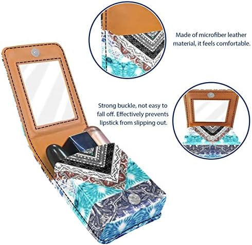 Косметичку ORYUEKAN, брилянтин, Брилянтин чанта с огледало преносим калъф за съхранение на червило с гланц за устни за съхранение на организатор, бохем геометричен мод