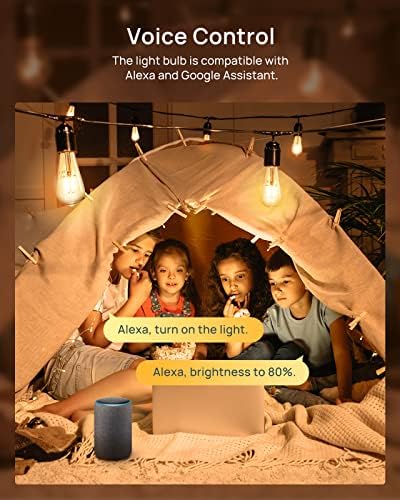 Умни лампи Linkind Edison 2 и Меки бели led Лампи с регулируема яркост 6 Опаковки