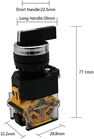 HKTS 22 мм Дръжка Избор на Ротационен Превключвател С Моментално фиксиране 2NO 1NO1NC 2 и 3-Позиционен превключвател на захранване DPST 10A 400 ВКЛЮЧВАНЕ/Изключване