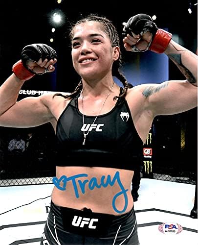 Трейси Кортес с автограф и подпис на 8x10 снимка UFC шампион flyweight PSA COA
