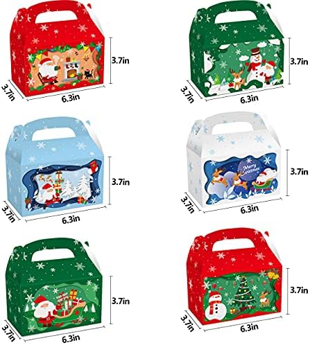 12 Броя 3D Коледни Картонени кутии за Предложения Празничен Коледен подарък, Картонени кутии за Бонбони, Кутии за бисквити на Коледна тематика, опаковъчна хартия за Подаръци (3,7x6,3x3,7 инча)