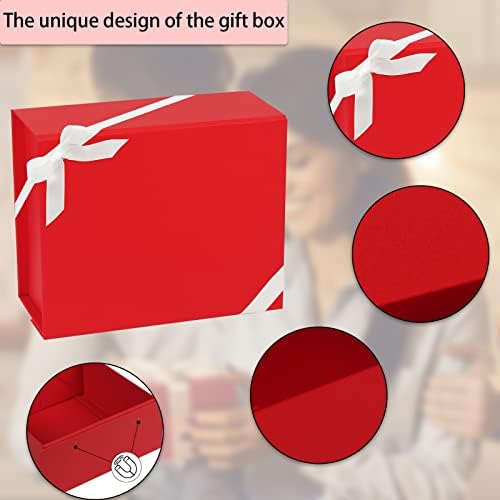 Подарък кутия 1 опаковка - Сгъваема кутия с магнитна капачка за дома, презентации и съхранение - Здрава и многократна употреба контейнер за рождени дни, празници, сватби, Годишнини.