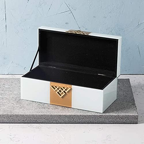 Кутия за съхранение на Бижута Съвременни Леки Луксозни Декоративни Орнаменти Стъклена Плоча в Ковчег За Бижута Колие Кутия За Съхранение Часа Малък Ковчег За Бижута