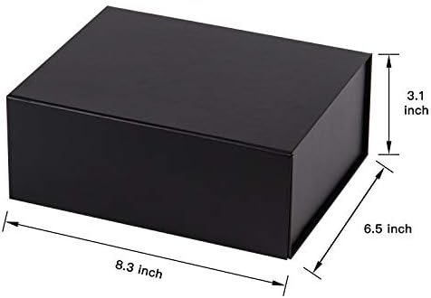 WRAPAHOLIC 2 бр., Черна Подарък кутия 8,3x6,5x3,1 Инча, Сгъваема Подарък Кутия с магнитна закопчалка за партита, Сватби, Опаковъчна хартия, Предложението на шаферките, за Съхранение на