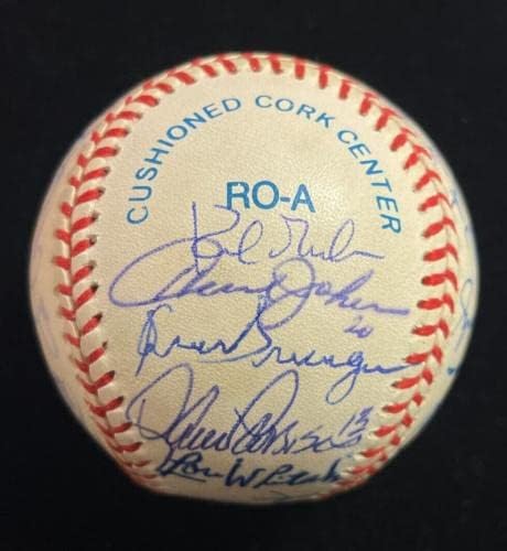 1984 Екипът на Детройт Тайгърс Подписа бейзболен клуб Rawlings OAL, Подписана на 24 бейзболни топки JSA LOA COA с автограф