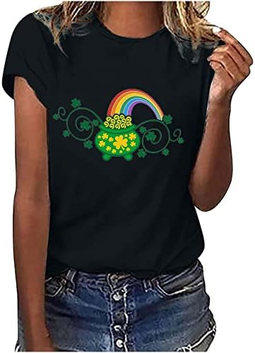 Тениска за момичета, Летни Дрехи Есен 2023, Модни Памучен Тениска с кръгло деколте и участието на Деня на Св. Патрик, Най 57 57