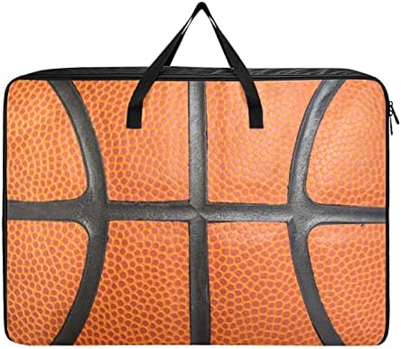 Баскетболно Текстура JUAMA Голямата Голям Чанта За съхранение на дрехи и Стеганого одеала в Гардероба, с Подсилена дръжка за Сгъване на Здрав цип за Организиране на Одеяла и Постелки