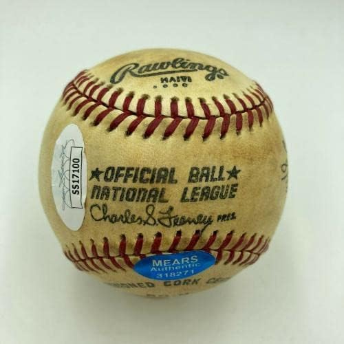 Лу Брок 8-13-1979 3000-ти Хит, Подписан На игра На Бейзбол С използването на бейзболни топки С автографи на MEARS & JSA COA - MLB