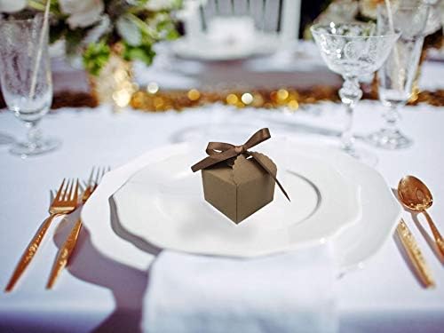Pomp Premium 2,5x2,5x1,75 Цолови Сверхтяжелые Крафтовые Назъбени кутии за партита (50 пакети) | Са идеални за наричат вечери, сватби и други мероприятия | Кутии за бонбони лесен монтаж | Сладък подарък за вашите гости