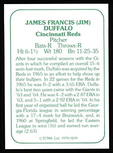 1978 TCMA 1960 248 Джим Даффало Синсинати Редс (бейзболна картичка) (Карта грешно има номер като 249) Ню Йорк Редс