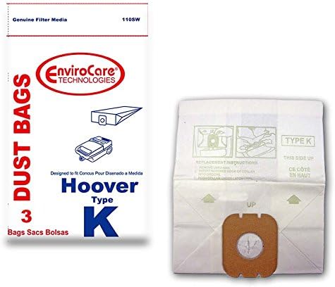 Сменяеми Торбички за прах, Прахосмукачка EnviroCare за Туби Hoover Type K 3 опаковки