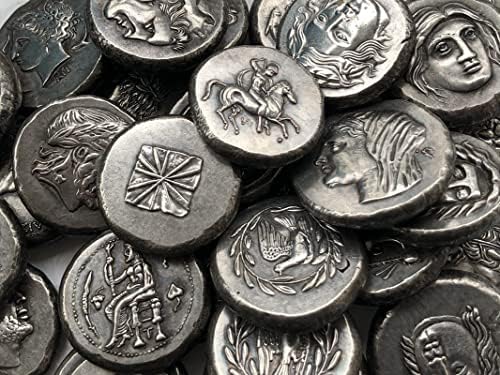 Гръцките Монети, Месинг Със Сребърно Покритие Старинни Занаяти Чуждестранни Възпоменателни Монети Неправилен Размер Тип 42