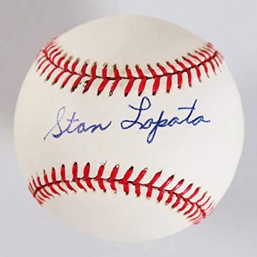 Стан Лопата подписа бейзболни топки Phillies – COA - Бейзболни топки с автографи