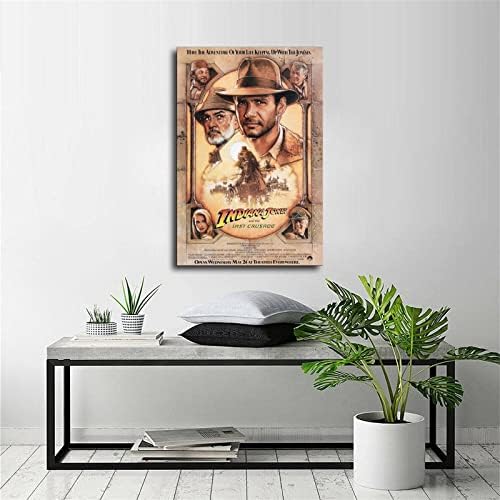 Плакат на филма Индиана Джоунс и Последният кръстоносен поход, Декоративна Живопис с маслени бои, Платно, Стенно Изкуство, Плакати за Дневна стая, Картина за Спални, 16x24 инча (40x60 cm)