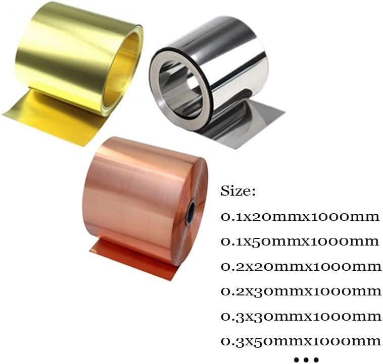 Детайли инструмент EVIKI за металообработващи машини 1 М 99,99% Чист Метален Лист от Червена Мед, Дебелината на обшивката от Фолио от Неръждаема Стомана, Cu 0.1/0.2/0.3 Мм Ширина на 10/20/30/50/100/200 мм-(Спецификация: