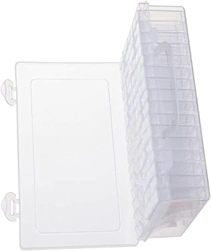 RAKUTE Storage Кутия За инструменти 64 Решетеста Украшение Малка Правоъгълна Кутия За Съхранение Маникюр Прозрачна Пластмасова Кутия Кутия за инструменти - с бутилка от 64