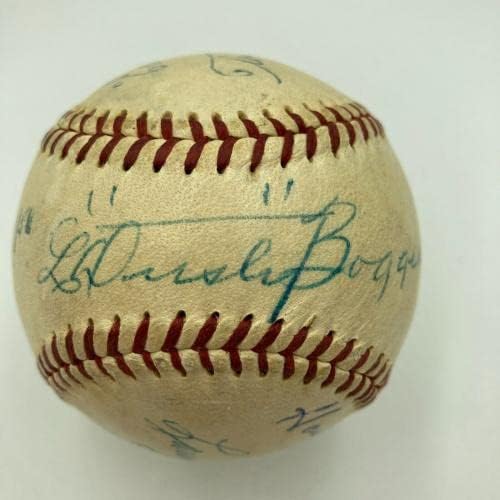 Подписан игра на Световните серии през 1956 Година е Използвала бейзбол йорк Янкис VS. Доджърс МИРС COA - MLB Използваните от Бейзболни топки с Автографи На играта