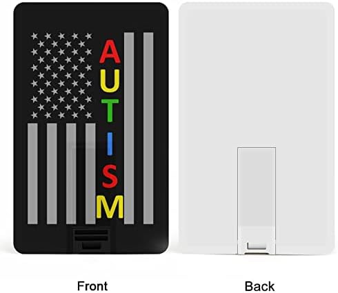 Пъзел с ясното разбиране на аутизма Флаг на САЩ Кредитна Банкова Карта, USB Флаш памети Преносима Карта с Памет За съхранение на ключове 64G
